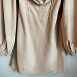 Princess Polly  Mini Dress Size 4 Lillie Puff Long Sleeve Beige Nude Tan Party Photo 5