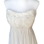 David's Bridal NWT  Ivory Empire Crinkle Chiffon Gown with Lace Applique Size 10 Photo 1