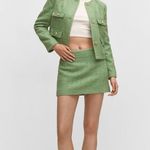 Mango NWT MNG Tweed Mini Skirt Green sz XL Photo 1