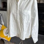 Elegant Women's White Button Down Shirt Size L Photo 5