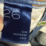 Pilcro Anthropologie  The Slim‎ Boyfriend Crop Embroidered Denim Jeans Size 26 Photo 3