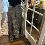 DO+BE NWT  Silver/Gunmetal Metallic High Low Bow Pleated Skirt Photo 2