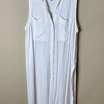 Anthropologie  HD In Paris Sheer White Long Tunic Top Size Medium Photo 1