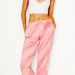 Victoria's Secret VICTORIA’S SECRET Pink Striped Satin Pajama Bottom Pants - XL Candy Cane Pattern Photo 0