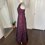 Early 2000's Whimsygoth Black Pink Purple Mesh Rose Crushed Velvet Prom Dress S Photo 5