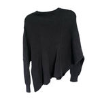 Free People Asymmetrical Ribbed Black Sweater Size Small Long Sleeve Casual Photo 3
