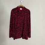 Soma  Red Cheetah Animal Print Button Down Shirt Small Photo 4