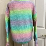 Woven Heart  pastel rainbow sweater size XS Photo 3