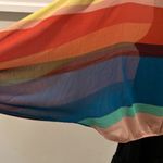 Cha Cha Vente blouse Multi striped sheer looks cute with a lace layer dress Size M Photo 1