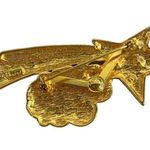 Vintage JJ Artifacts 3" Shooting Star Rhinestone Wish I May Silver Metal Brooch Gold Photo 3