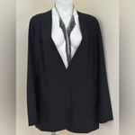 Athleta  Classic Black Blazer Avenue 1 snap button eurolux Stretchy Fabric Sz 20 Photo 3