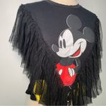 ZARA  Black Ruffles Mickey Mouse Top size S Photo 1