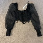 For Love & Lemons Gabrielle Top in Black Photo 2