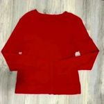 Ralph Lauren Lauren  Red Long Sleeve Crew Neck Pullover Top Shirt Cotton Size L Photo 5