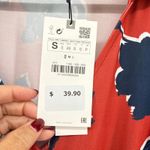 ZARA NEW NWT  Red Floral Print Long Sleeve Midi Dress‎ Small Button Down Belted Photo 5