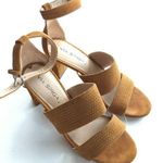 Via Spiga Ankle Strap Heeled Sandals Leather Suede Womens Size 7.5M Brown Photo 1