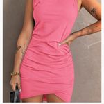 NEW! BTFBM Women 2024 Summer Sleeveless Ruched Tank Dress. Pink Photo 4