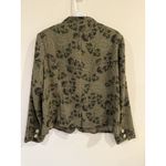 Christopher & Banks  Womens Blazer Jacket Green Floral Long Sleeve Pockets L Photo 1