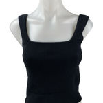 Reformation  Womens Black Ribbed Knit Sleeveless Square Neck Cami Tank Top Size S Photo 0