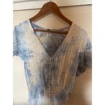 Young Fabulous and Broke YFB Costa Eyelet Maxi Dress Blue White L Large COTTAGE PRAIRIE BOHO FEMININE Photo 3