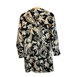 Boston Proper  Dress Women's Size XXS Shirt Dress Paisley‎ Black White Photo 1