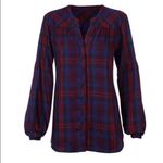 CAbi  Caroling Button Down Top in Joyful Plaid- Size Medium Photo 0