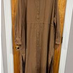 Women’s MATTEAU Organic Cotton Lagenlook Channel Shirtdress In Cinnamon Size 10 Brown Photo 0