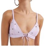 For Love & Lemons NWT Roxie Grommet Lavender Bralette Size XL Vegan Leather Photo 4