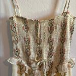 Free People Alejandra Yellow Floral Print Ruffle High Low Smocked Midi Dress Photo 4