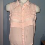 Papaya Light Pink Ruffle Sleeveless Blouse top shirt tie waist size medium Photo 0