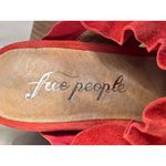 Free People  Rosie Ruffle Stacked Heel Red Size EU 37 US 6.5 Photo 8