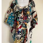 Grace Elements Women’s Colorful Batwing Floral Top XL Button Up  Photo 0