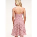 Lulus Dusty Rose Nora Lee Floral Lace Midi Dress Boho Cocktail Party Wedding M Pink Size M Photo 1