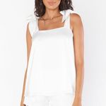 Show Me Your Mumu Makeup Tank In Ivory Luxe Satin Photo 4