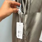 Shona joy La Lune Asymmetrical Bias Cowl Midi Dress in Sage 4 Photo 9