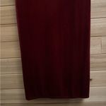 NWT Taylor Size 2/XS Strappy Red Orange Cowlneck Velvet Midi Dress Photo 2