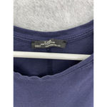 ZARA W&B Collection Dark Blue Thin Long sleeve Size Medium Paneled Blouse Photo 2