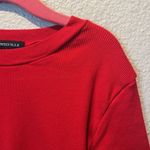Brandy Melville Women’s Ribbed Knit Red Baby Tee Size XS Photo 2