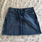 Madewell Dark Wash Raw Hem Mini Skirt Denim Photo 0