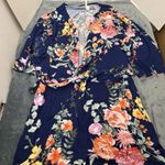 Flora Navy Blue Floral Cover Up Cardigan Women’s Size XL Photo 9