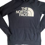 The North Face Women’s Half Dome Logo Pull Over Hoodie Navy Drawstring Sz.Medium Photo 1