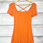 Wild Fable Vibrant Orange Short Sleeve Knit Lace Up Back Romper Size Small Photo 6