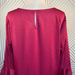 Bar III  Bell Sleeve Ruffled‎ Shift Dress in Berry Photo 8