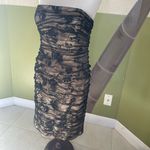 Ricki Freeman for Teri Jon strapless silk cocktail dress Size 8 tan/black Photo 2