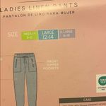 Serra  Ladies Linen Pants in Light Blue Photo 4