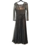Marchesa Notte Shimmer Tulle Embellished Long Gown Size 4 Black Photo 3