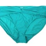 TT 2X Mid Rise Bikini Twist Front Swim Bottoms Plus in Turquoise NEW Green Photo 0