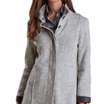 Barbour Women’s Size M Millfire Knit Sweater Jacket Gray Tartan Preppy Old Money Photo 0