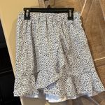 SheIn Skirt White Black Dotted Flirty Ruffle Wrap Cotton Blend Womens Small Photo 5