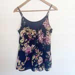Doe & Rae  Floral Navy Blue Tank Top Blouse Photo 9